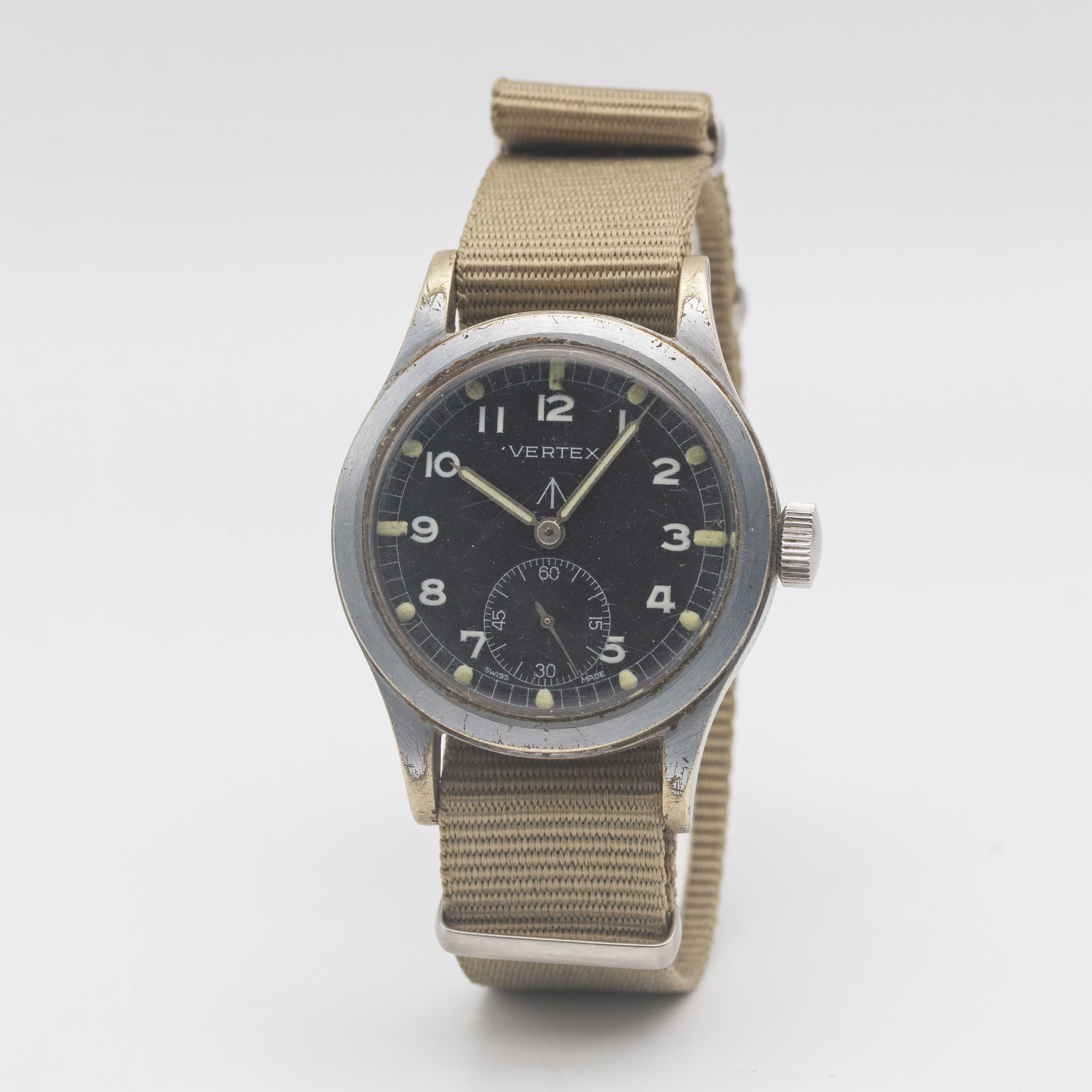 A GENTLEMAN'S BRITISH MILITARY VERTEX W.W.W. WRIST WATCH CIRCA 1940s, PART OF THE "DIRTY DOZEN", - Image 4 of 9