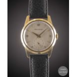 A GENTLEMAN'S 9CT SOLID GOLD JAEGER LECOULTRE WRIST WATCH CIRCA 1960s Movement: Manual wind, cal.