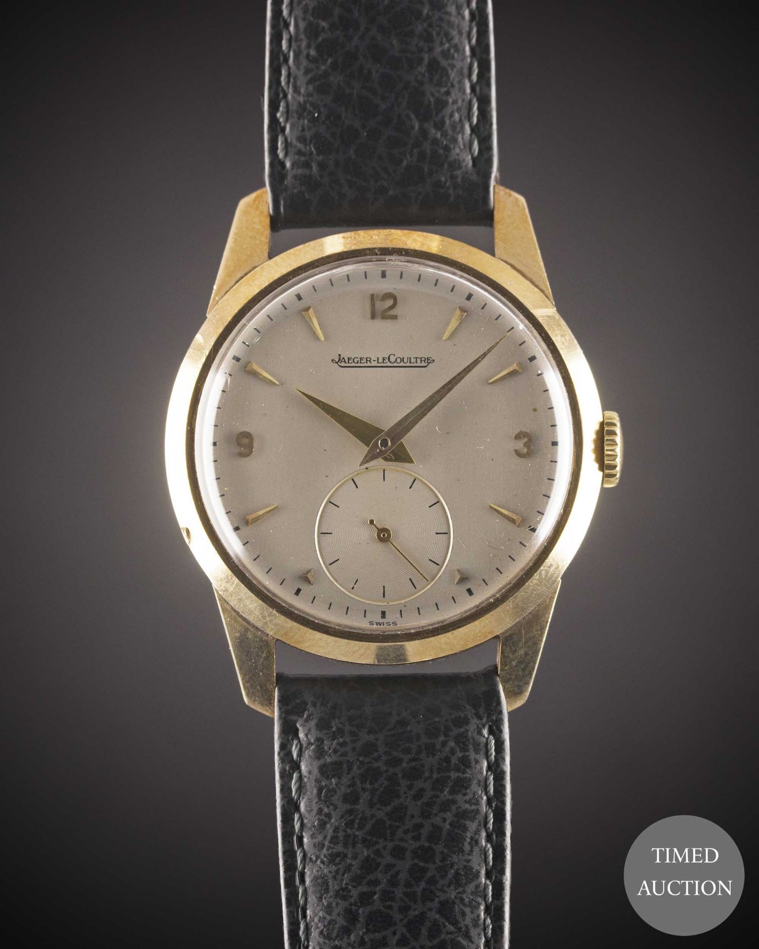 A GENTLEMAN'S 9CT SOLID GOLD JAEGER LECOULTRE WRIST WATCH CIRCA 1960s Movement: Manual wind, cal.