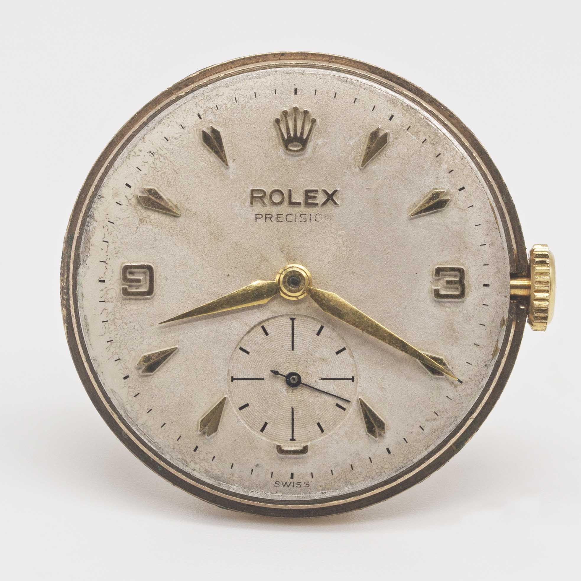 A GENTLEMAN'S 9CT SOLID GOLD ROLEX PRECISION WRIST WATCH CIRCA 1958 Movement: 17J, manual wind, cal. - Image 7 of 10