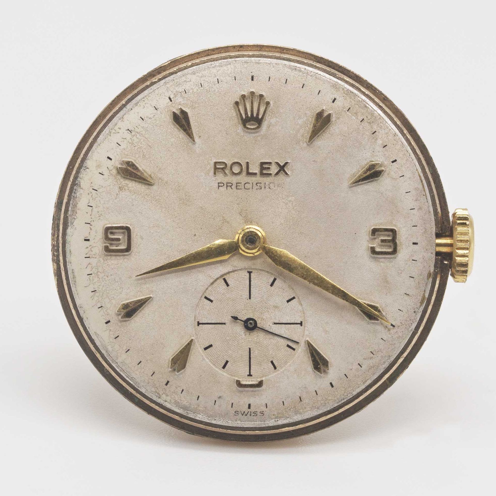 A GENTLEMAN'S 9CT SOLID GOLD ROLEX PRECISION WRIST WATCH CIRCA 1958 Movement: 17J, manual wind, cal. - Image 7 of 10