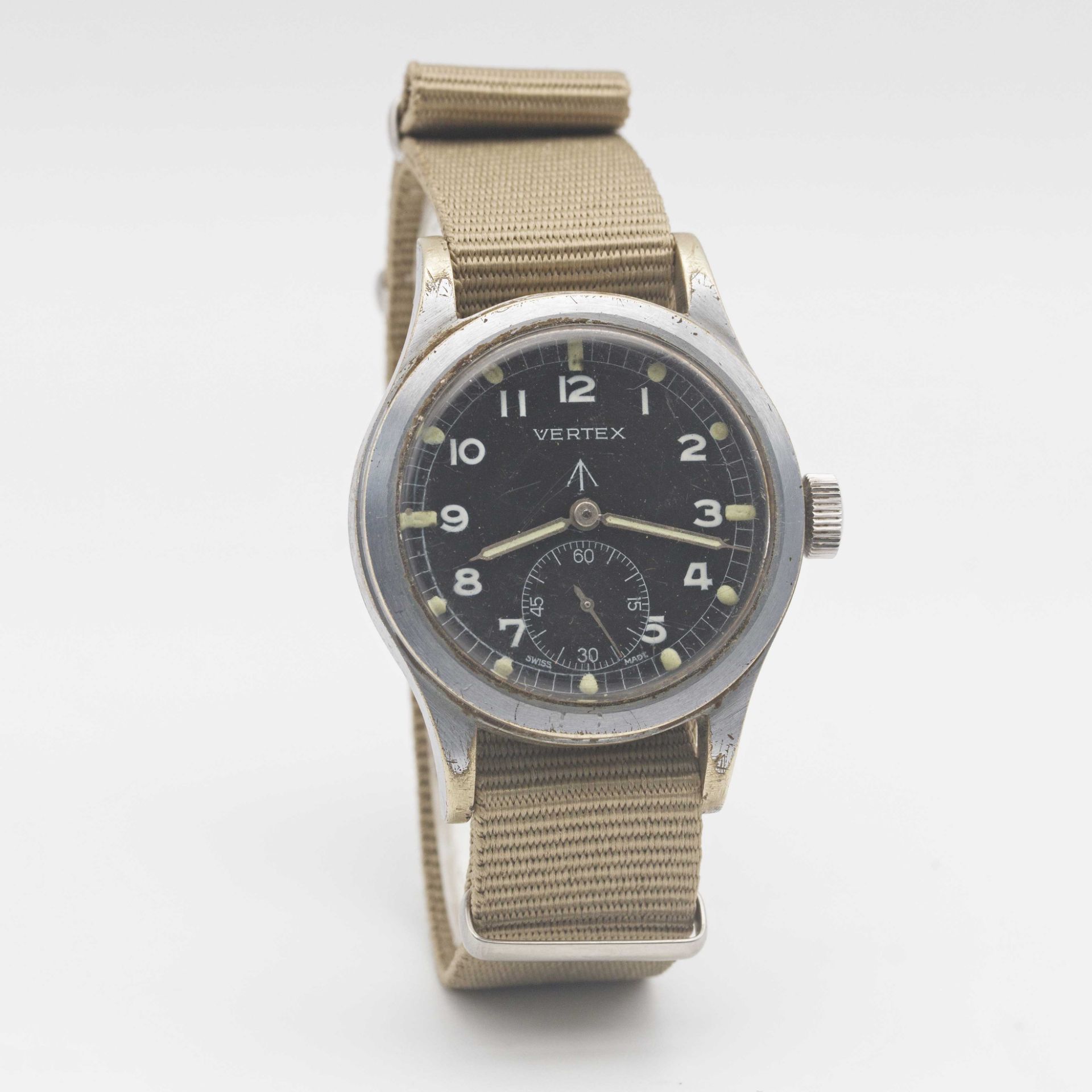 A GENTLEMAN'S BRITISH MILITARY VERTEX W.W.W. WRIST WATCH CIRCA 1940s, PART OF THE "DIRTY DOZEN", - Image 5 of 9