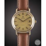 A GENTLEMAN'S 9CT SOLID GOLD OMEGA AUTOMATIC DE VILLE WRIST WATCH CIRCA 1973, REF. 166.5161