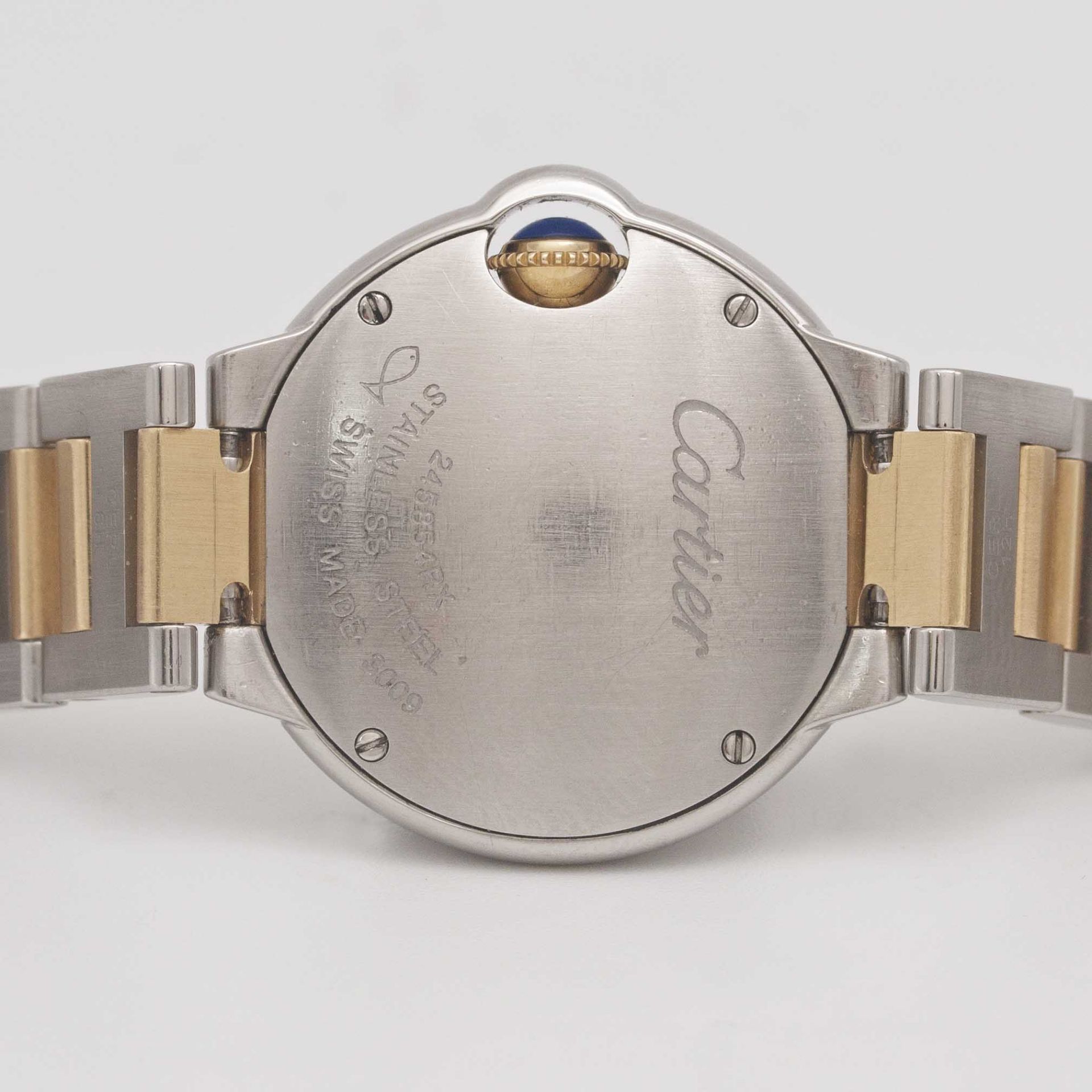 A LADIES STEEL & GOLD CARTIER BALLON BLEU BRACELET WATCH CIRCA 2010s Movement: Quartz, signed - Image 7 of 9