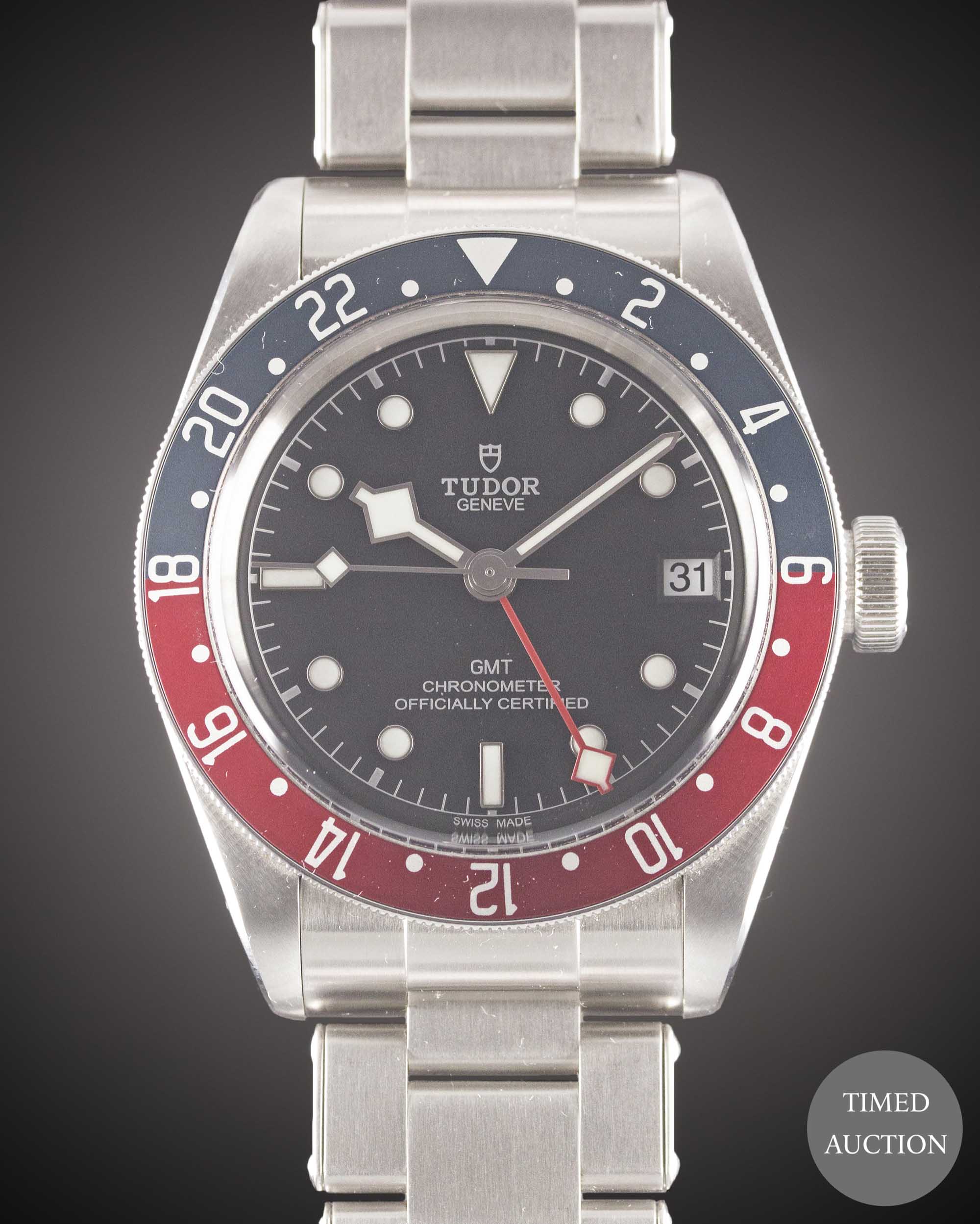 A GENTLEMAN'S STAINLESS STEEL ROLEX TUDOR GMT SELF WINDING BRACELET WATCH DATED 2018, REF. 79830RB