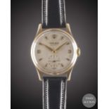 A GENTLEMAN'S 9CT SOLID GOLD ROLEX PRECISION WRIST WATCH CIRCA 1958 Movement: 17J, manual wind, cal.