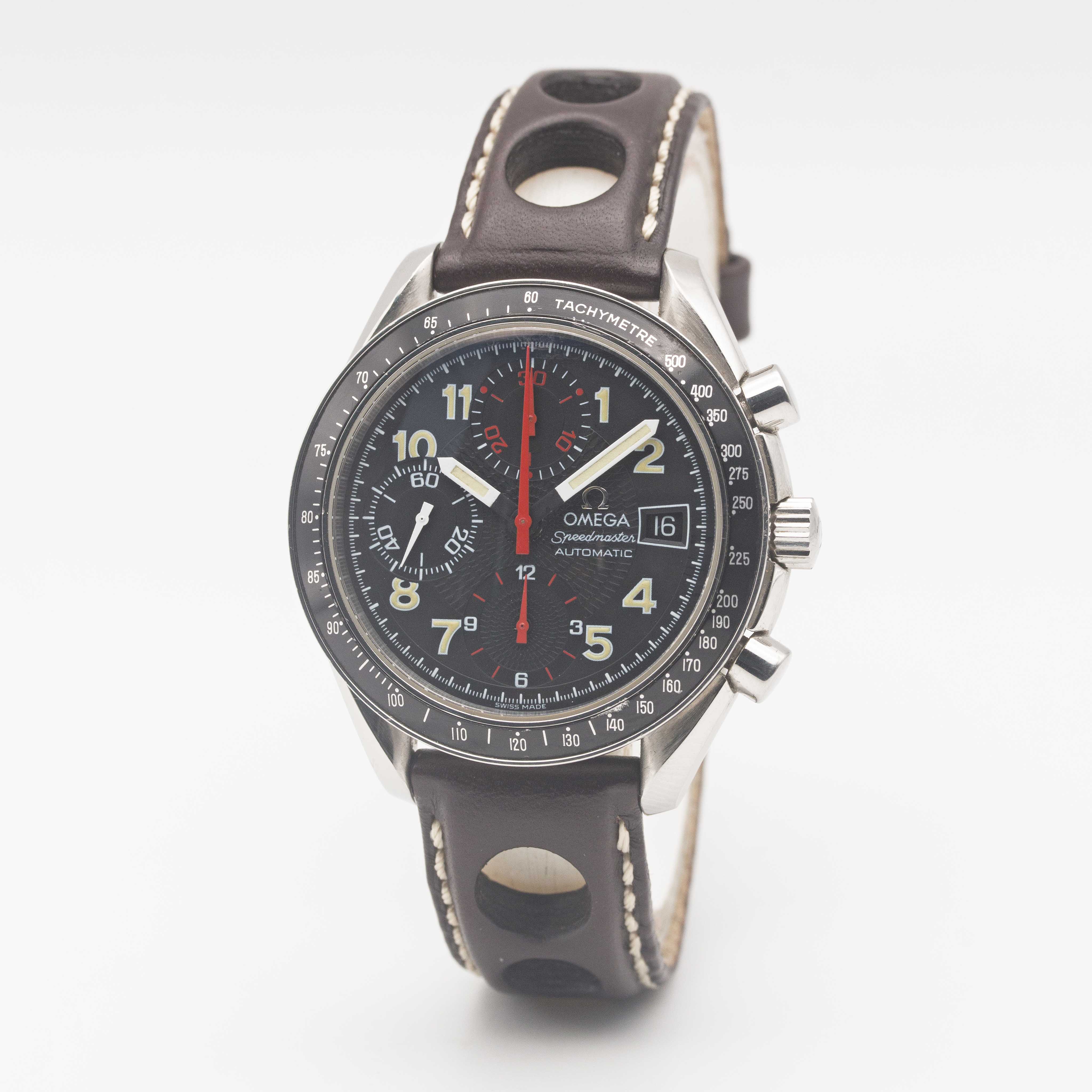 A GENTLEMAN'S STAINLESS STEEL OMEGA SPEEDMASTER AUTOMATIC CHRONOGRAPH WRIST WATCH CIRCA 1999 - Image 4 of 9