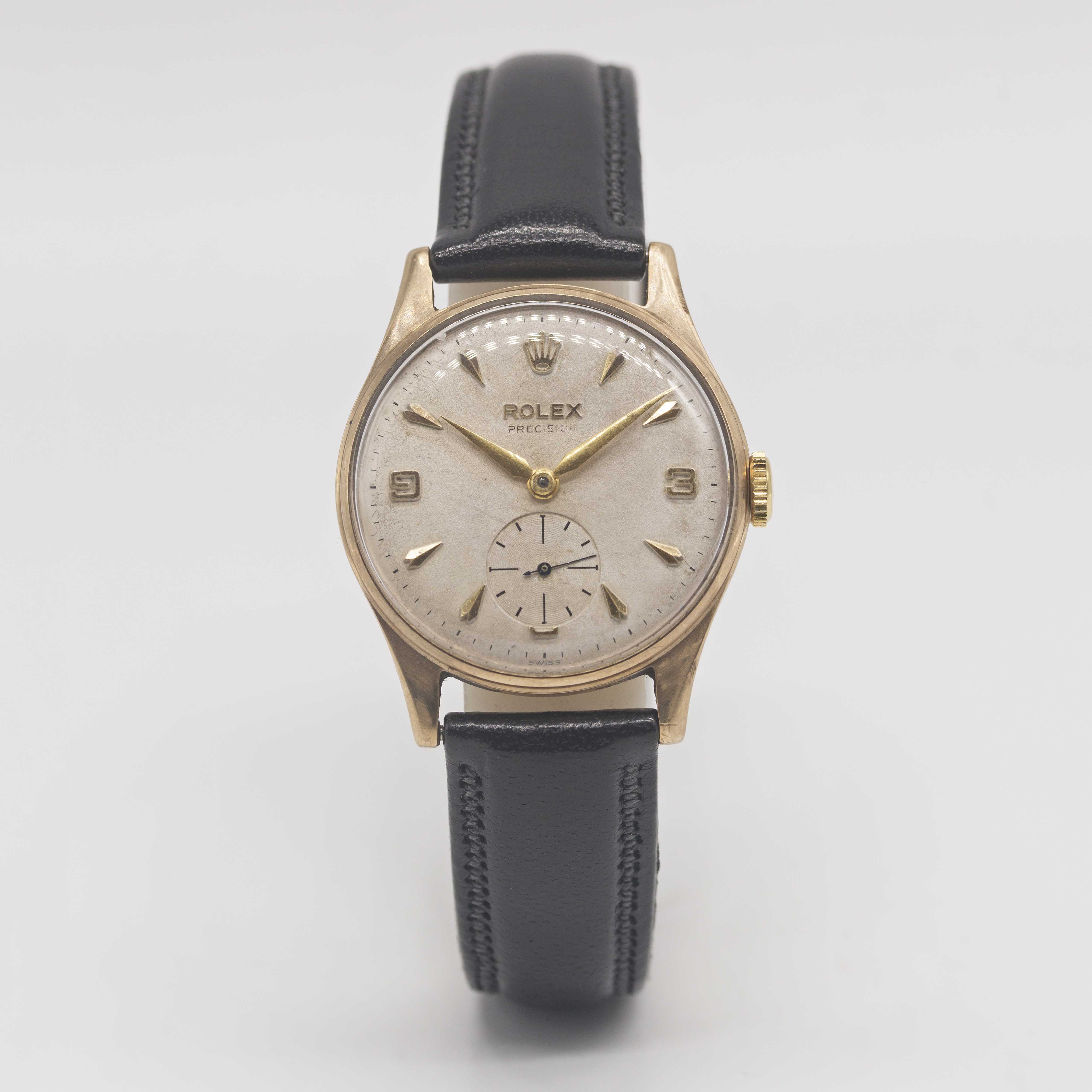 A GENTLEMAN'S 9CT SOLID GOLD ROLEX PRECISION WRIST WATCH CIRCA 1958 Movement: 17J, manual wind, cal. - Image 2 of 10