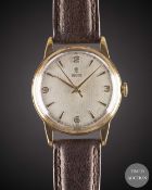 A GENTLEMAN'S 9CT SOLID GOLD ROLEX TUDOR WRIST WATCH CIRCA 1950s, REF. 12856 WITH SILVER "HONEYCOMB"