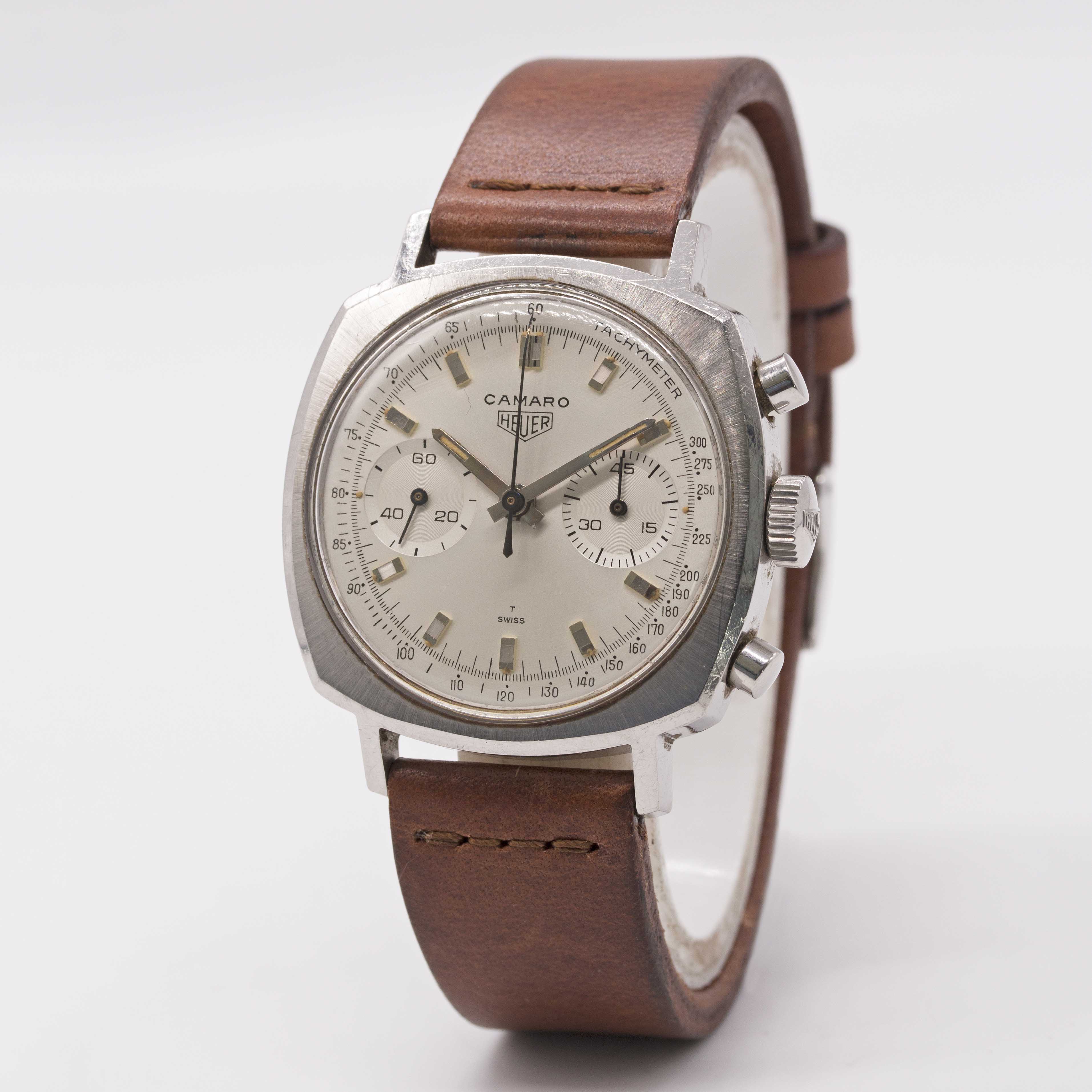 A GENTLEMAN'S STAINLESS STEEL HEUER CAMARO CHRONOGRAPH WRIST WATCH CIRCA 1970, REF. 9220T WITH - Image 4 of 9