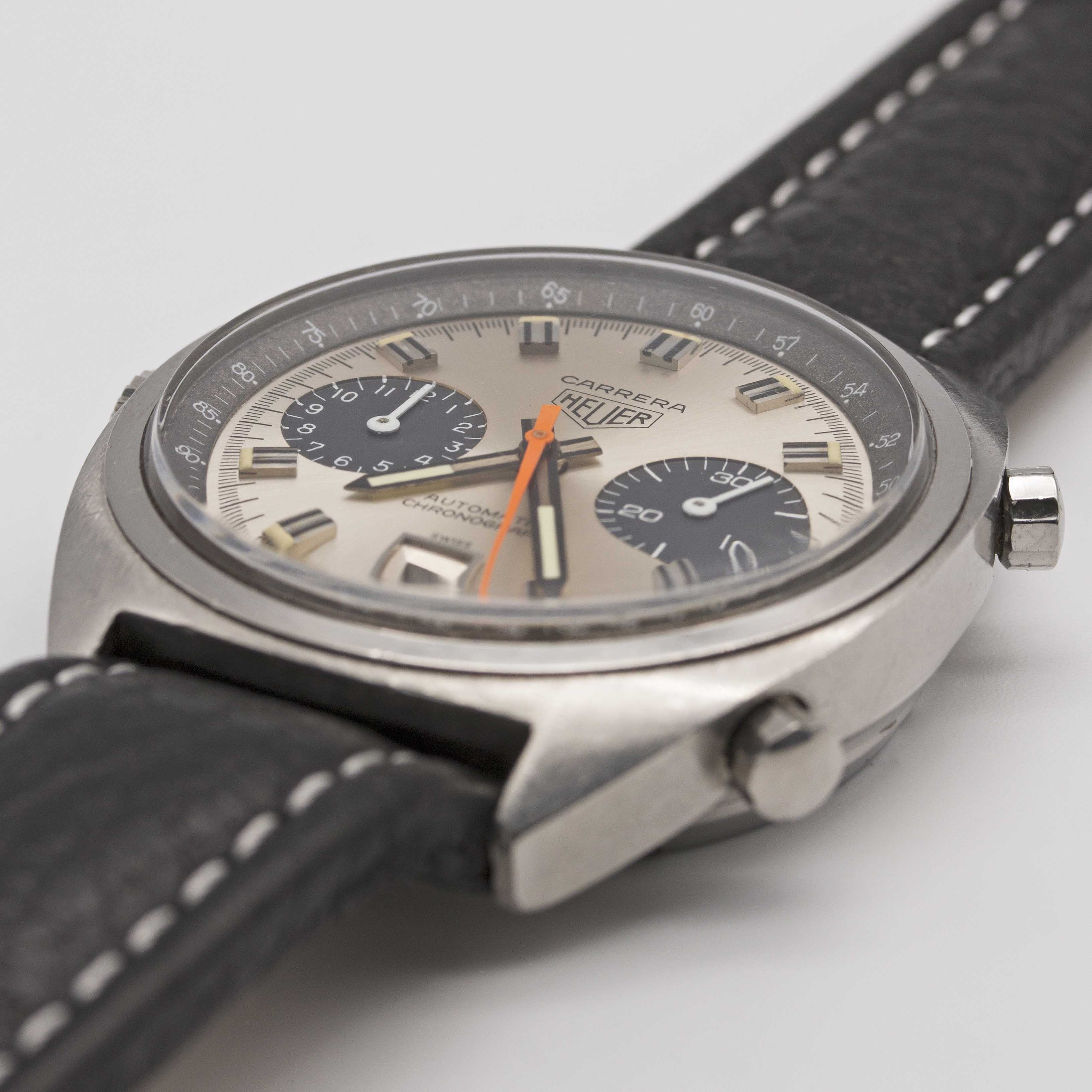 A GENTLEMAN'S STAINLESS STEEL HEUER CARRERA AUTOMATIC CHRONOGRAPH WRIST WATCH CIRCA 1970s, REF. 1153 - Image 3 of 9