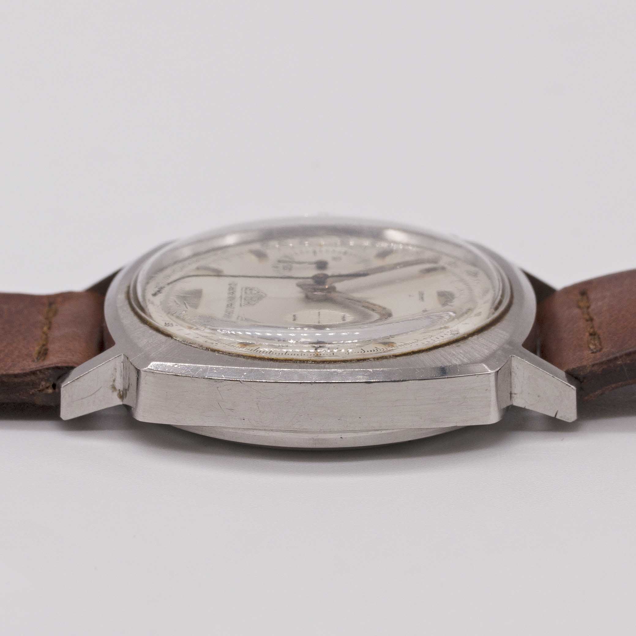 A GENTLEMAN'S STAINLESS STEEL HEUER CAMARO CHRONOGRAPH WRIST WATCH CIRCA 1970, REF. 9220T WITH - Image 8 of 9