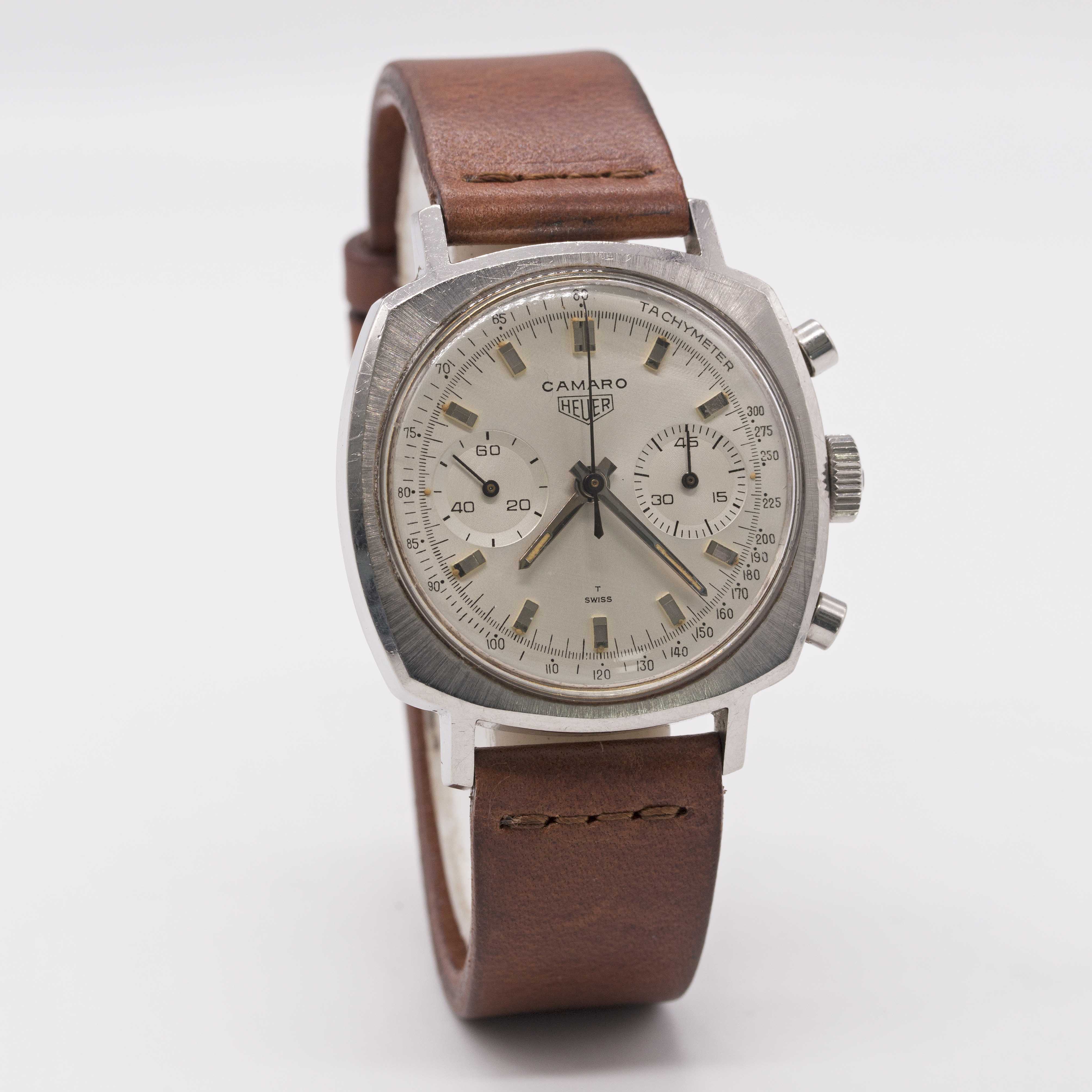 A GENTLEMAN'S STAINLESS STEEL HEUER CAMARO CHRONOGRAPH WRIST WATCH CIRCA 1970, REF. 9220T WITH - Image 5 of 9