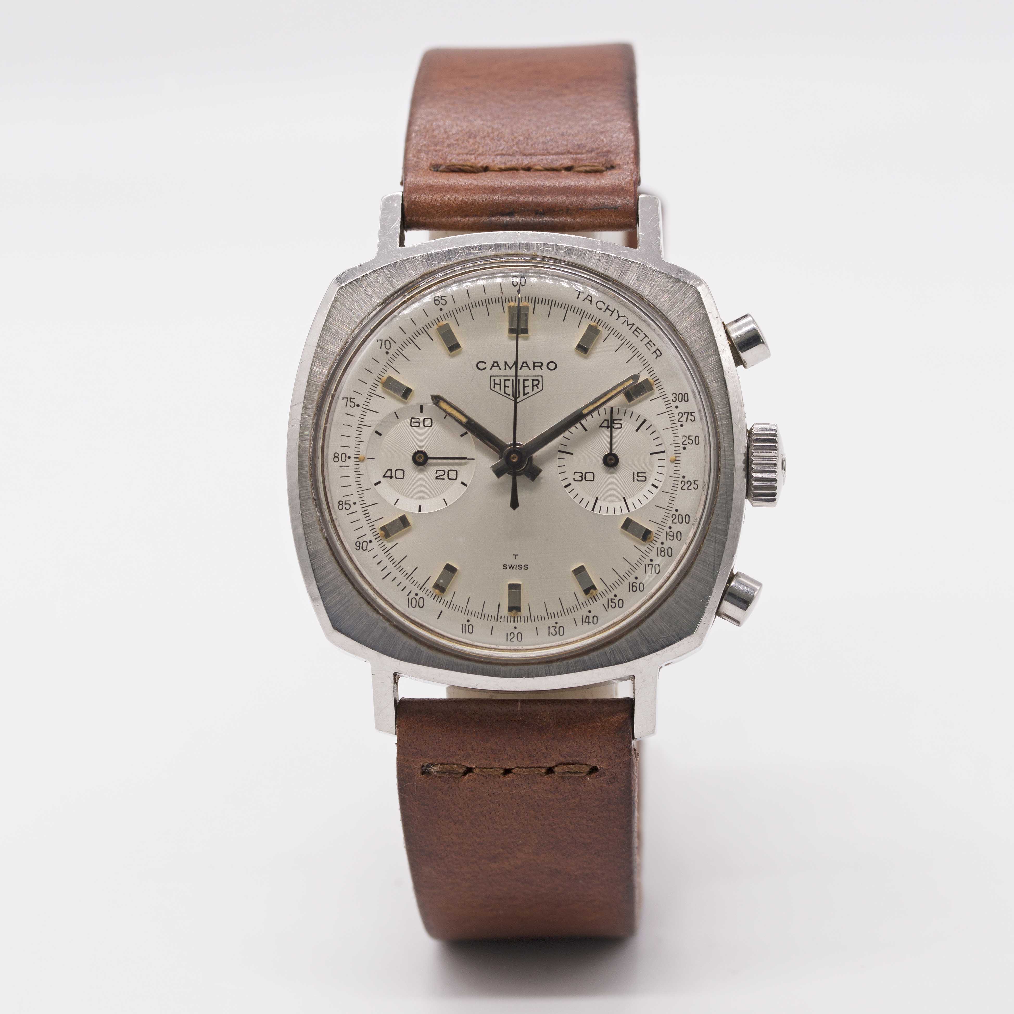 A GENTLEMAN'S STAINLESS STEEL HEUER CAMARO CHRONOGRAPH WRIST WATCH CIRCA 1970, REF. 9220T WITH - Image 2 of 9