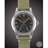 A GENTLEMAN'S BRITISH MILITARY BUREN GRAND PRIX W.W.W. WRIST WATCH CIRCA 1945, PART OF THE "DIRTY