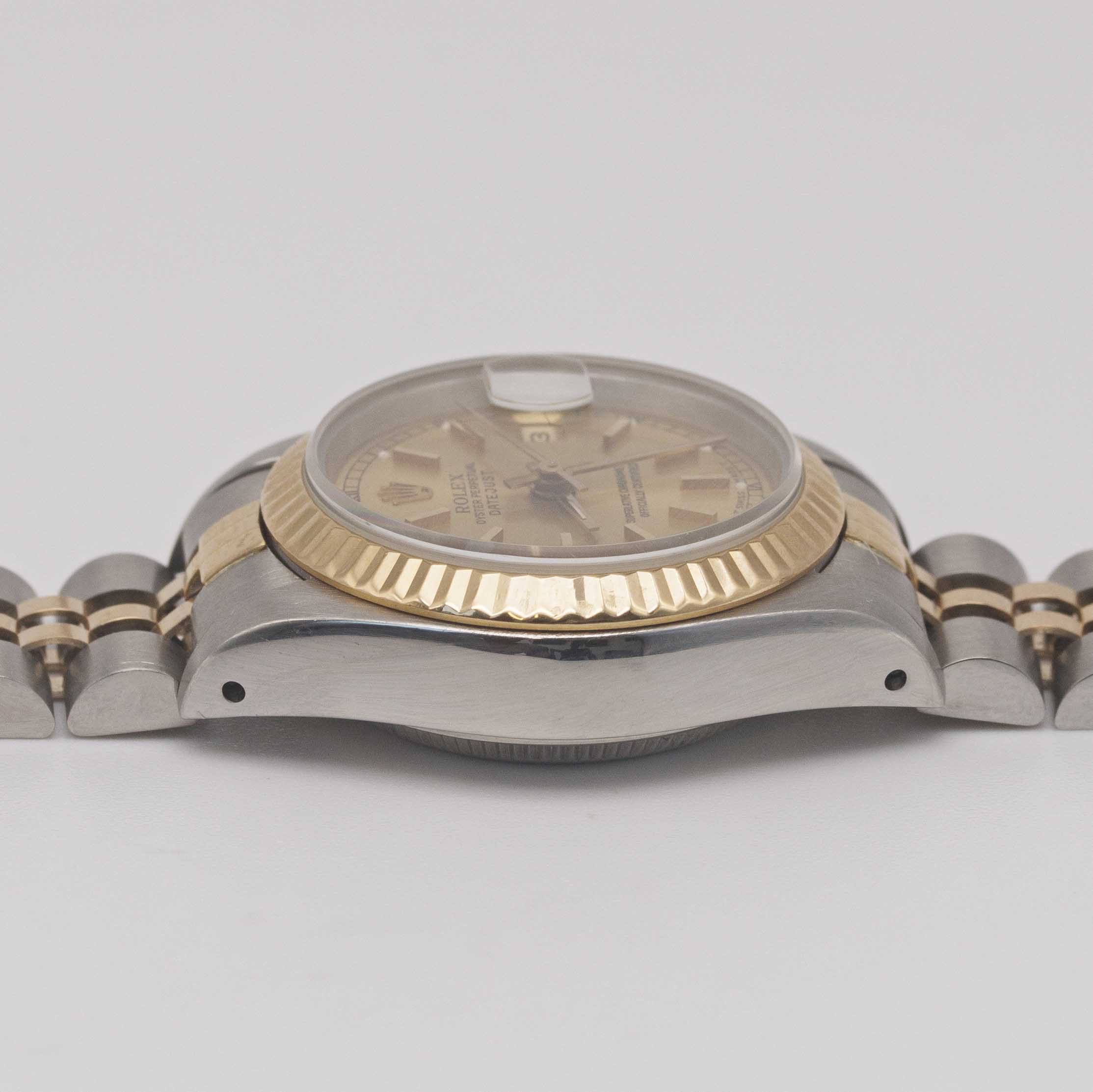 A LADIES STEEL & GOLD ROLEX OYSTER PERPETUAL DATEJUST BRACELET WATCH CIRCA 2000, REF. 69173 WITH - Image 10 of 10