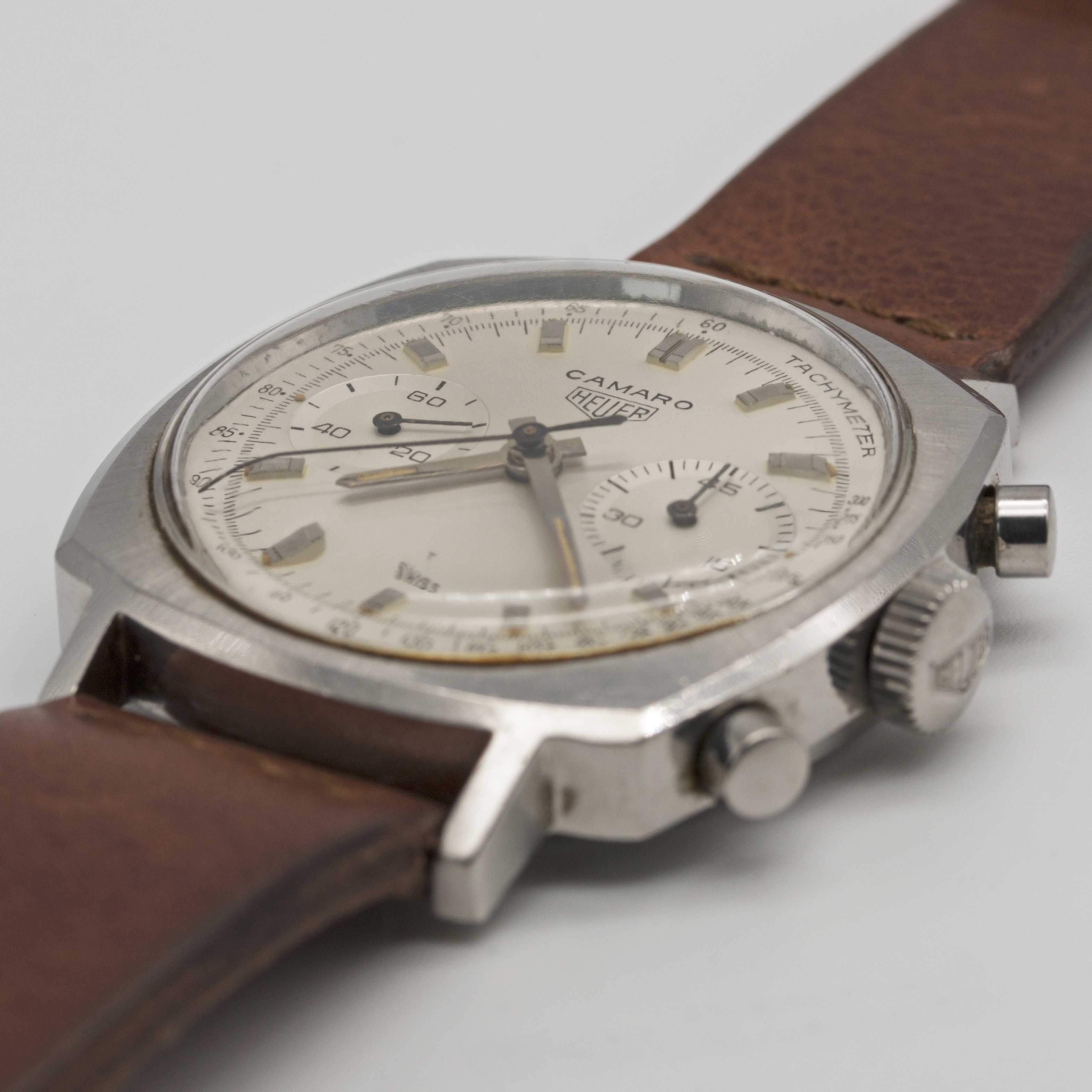 A GENTLEMAN'S STAINLESS STEEL HEUER CAMARO CHRONOGRAPH WRIST WATCH CIRCA 1970, REF. 9220T WITH - Image 3 of 9