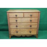 Victorian mahogany chest of drawers the top having moulded edge over two short and three long