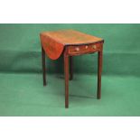 19th century mahogany drop flap Pembroke table having bow ends,