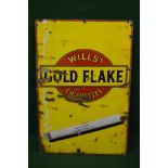 Enamel advertising sign for Wills's Gold Flake Cigarettes,