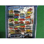 Box of approx forty five early mostly grey wheel Lesney-Matchbox vehicles,