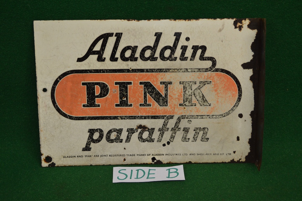 Double sided enamel advertising sign for Aladdin Pink Paraffin, - Image 2 of 2