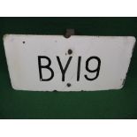 Enamel signal post sign BY19 for Boldon Colliery signal box,