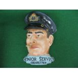 Moulded plaster Senior Service Cigarettes plaque featuring a service man with a cap - 14" x 9.