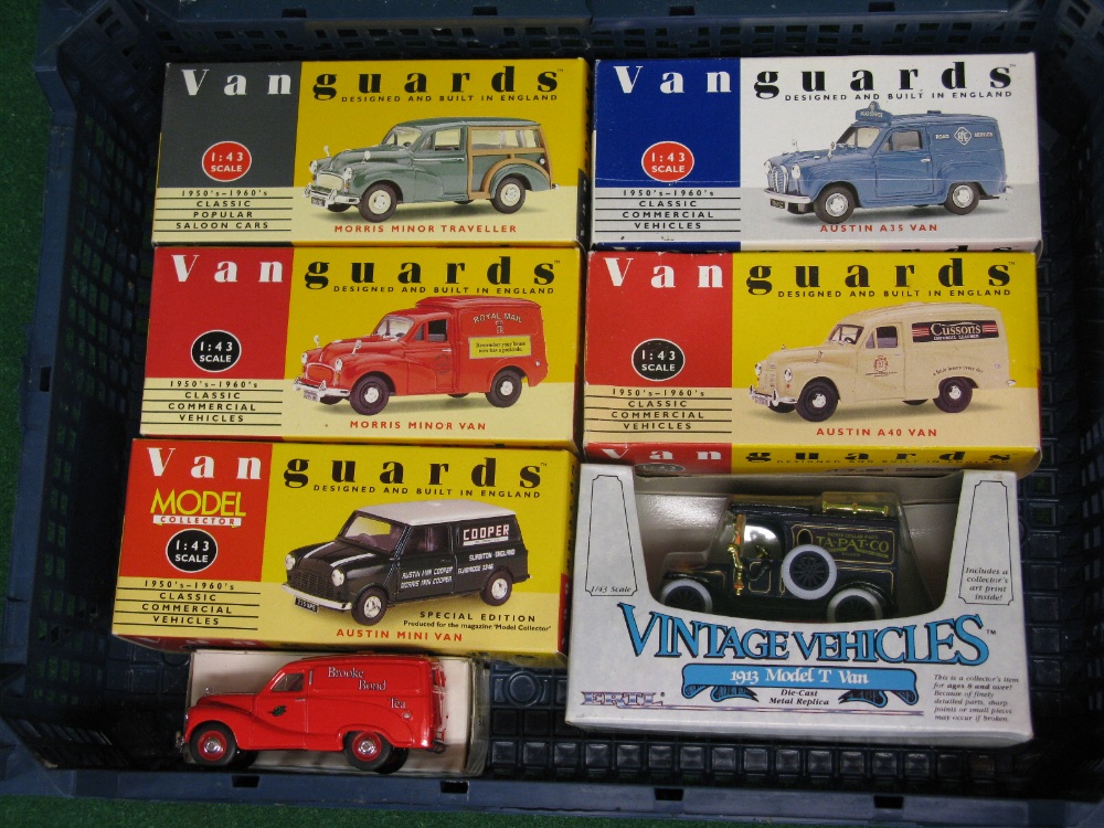 Five Made In England boxed 1:43 scale Vanguards,