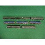 Three new OO scale old stock Airfix Class 31 diesels in BR blue and two Lima DMU's in BR green