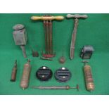 Stirrup pumps, Pyrene and Minimax fire extinguishers, oil cans, greaser,