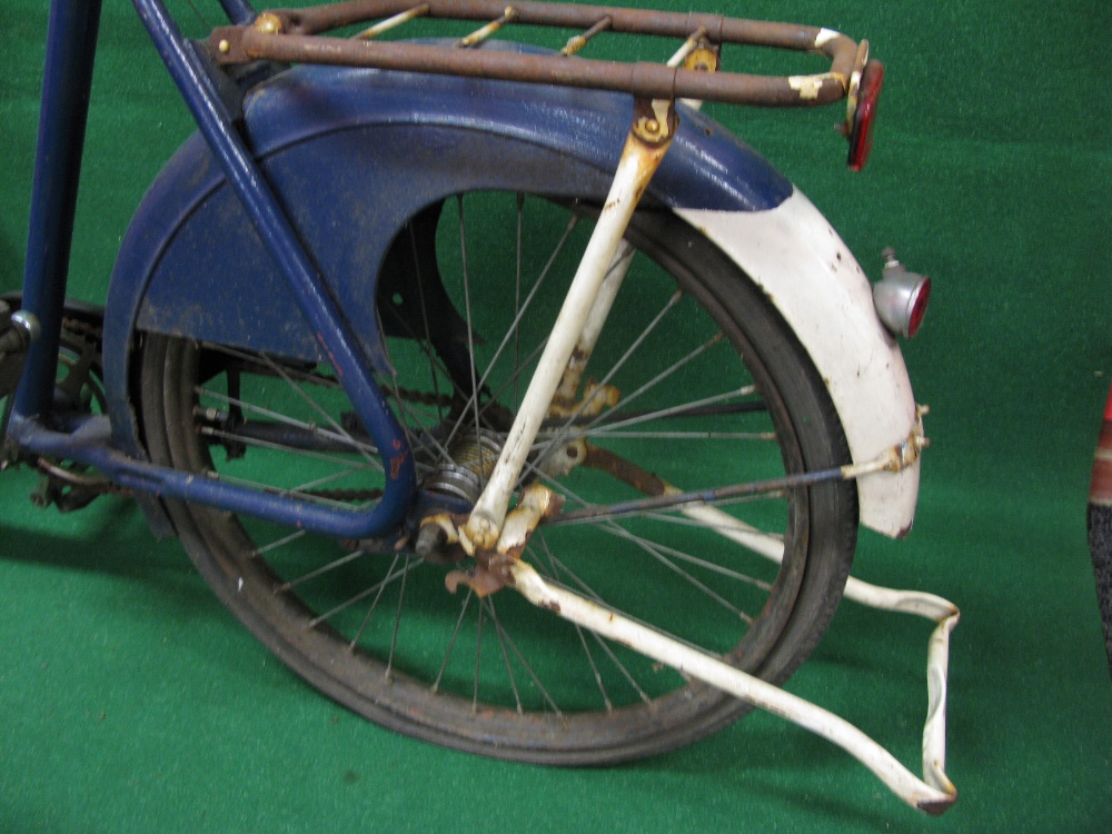 Unusual tradesmans bike finished in blue and white with large (25. - Image 2 of 4