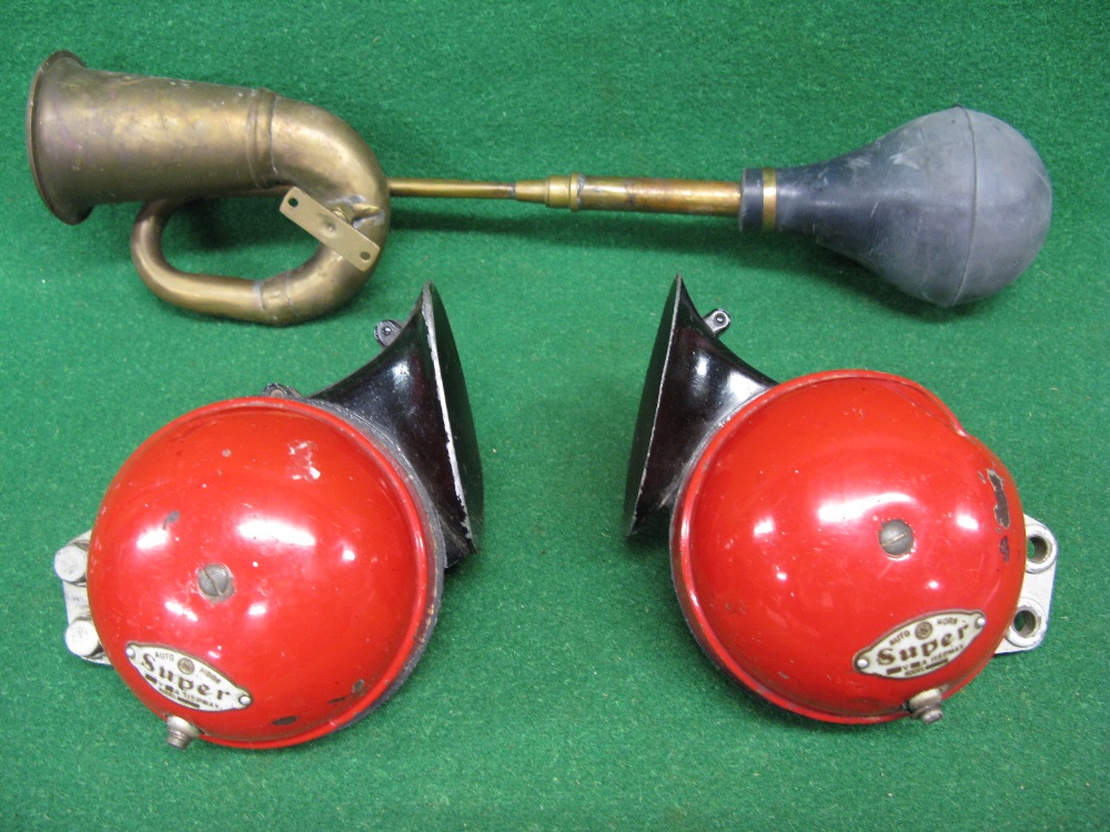 Two 12 volt 15 amp Super auto horns Model No.