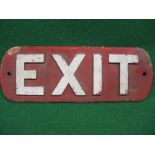 Heavy cast iron sign Exit, raised white letters on a red ground - 19.