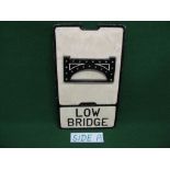 Aluminium road sign Low Bridge with a separately fitted 1/2" thick depiction of a bridge complete