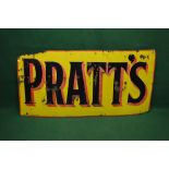 Enamel advertising sign for Pratt's,