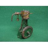 Large vertical single cylinder steam engine with 3.5" dia solid flywheel - 7.