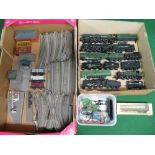 Approx forty five pieces of plastic ballast Triang track, some accessories, wagons, Crescent signal,