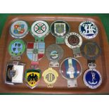 Fourteen car badges to include: Silverstone St Christopher Vintage Transport Enthusiasts Club,
