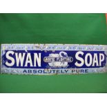 Unusual enamel advertising sign for Swan White Floating Soap Absolutely Pure,