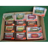 Thirteen boxed EFE 1:76 scale model buses in Southdown, Oxford, LT,