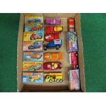 Nine boxed 1970's Matchbox cars and lorries