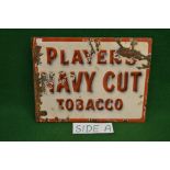 Double sided enamel advertising sign Players Navy Cut Tobacco,