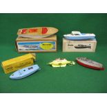 Sutcliffe Model - four clockwork boats together with a Sea Wolf submarine,