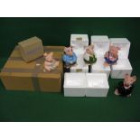 Nat West Bank Wade piggy bank set of five in original packaging,