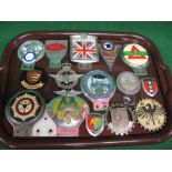 Fifteen car badges to include: Civil Service Motoring Association,
