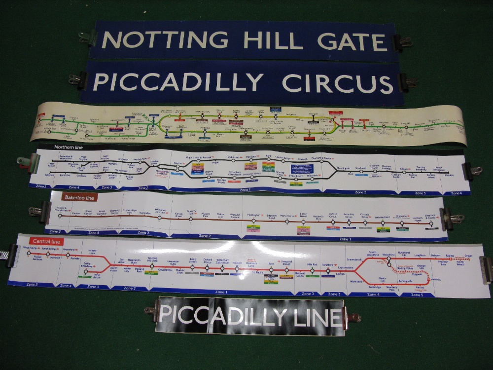 Quantity of strip Underground route maps and station names to include: Northern, Central, Bakerloo,