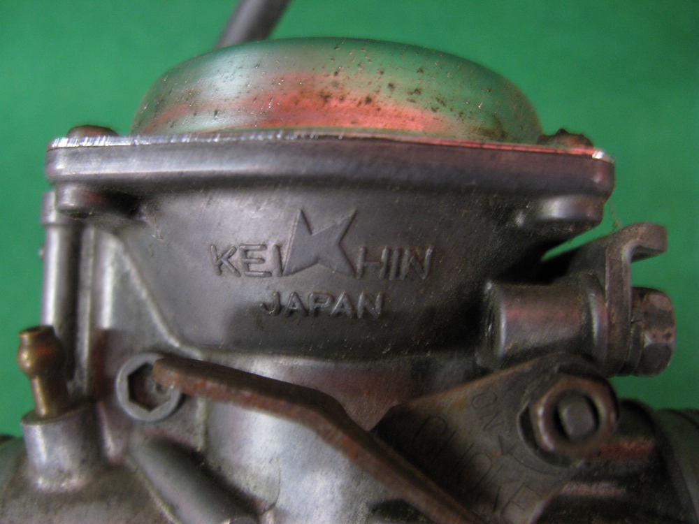Bank of four carburettors embossed Kekhin and mini steering wheel - 12" in dia - Image 3 of 3