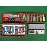 Quantity of playworn Dinky vehicles to include: Streamlined bus, Brooke Bond Tea Trojan van,