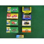 Nine boxed diecast model vehicles from Vanguards and Corgi to include a 1980's Buzby Bus